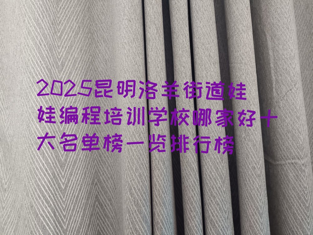 十大2025昆明洛羊街道娃娃编程培训学校哪家好十大名单榜一览排行榜排行榜