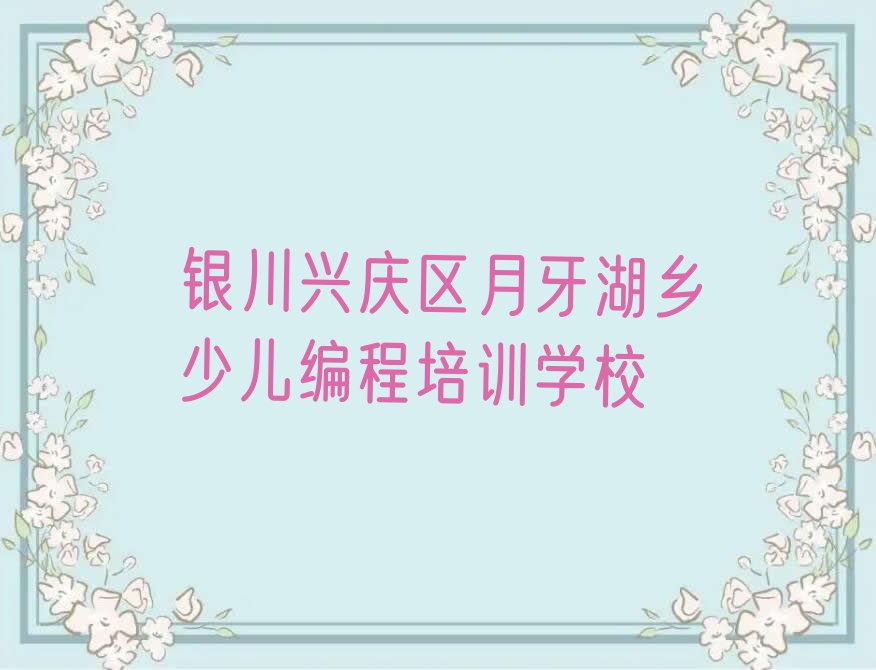 银川兴庆区月牙湖乡少儿编程培训学校