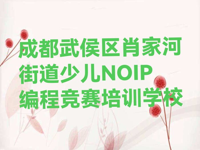成都武侯区肖家河街道少儿NOIP编程竞赛培训学校