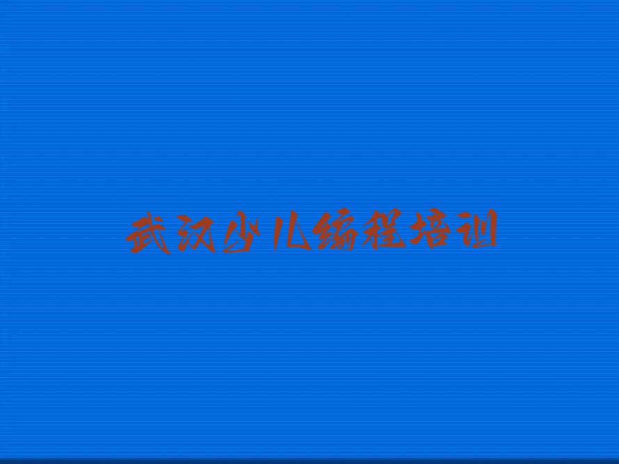 武汉江岸区小儿编程培训学校