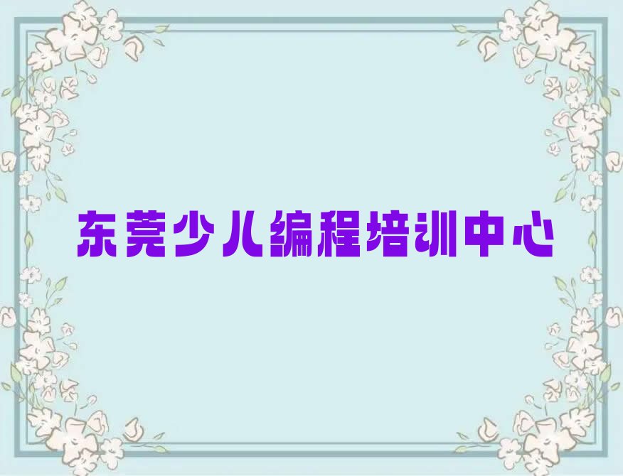 东莞少儿编程培训中心