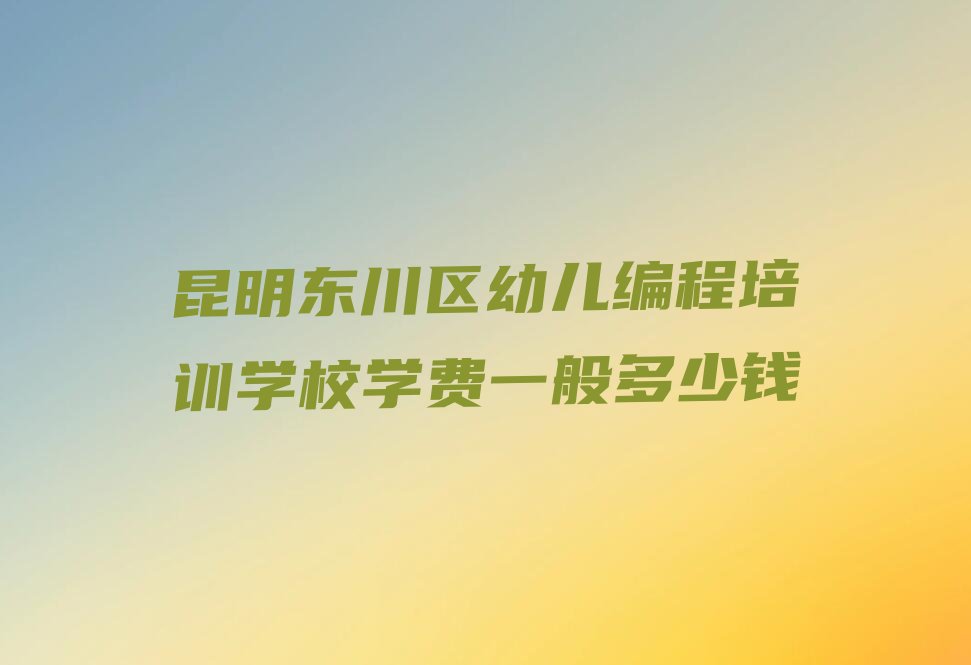 昆明东川区拖布卡镇幼儿编程培训学校