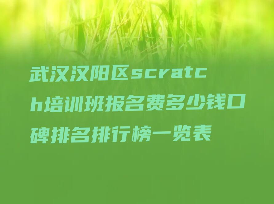 十大武汉汉阳区scratch培训班报名费多少钱口碑排名排行榜一览表排行榜