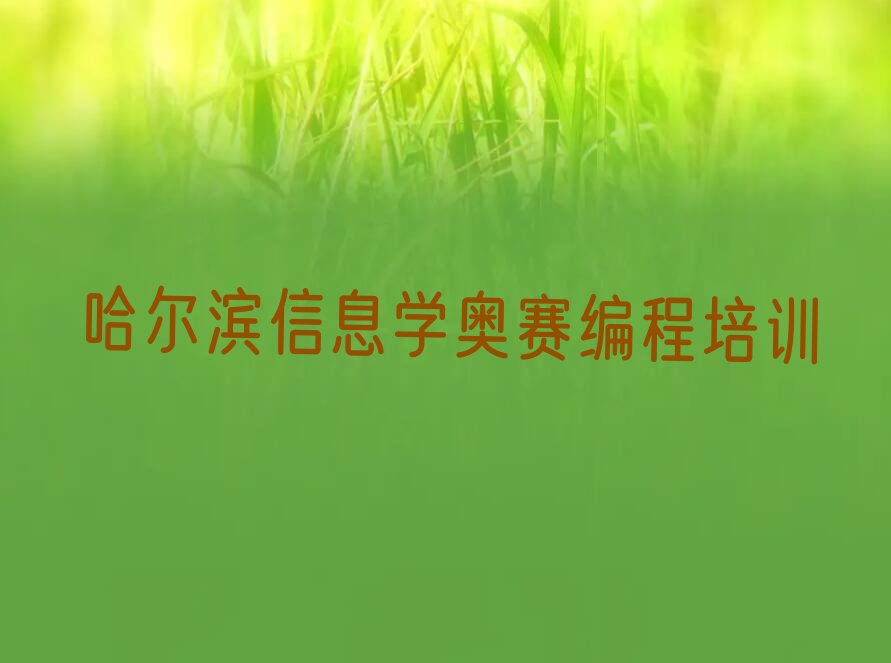 哈尔滨松北区信息学奥赛编程培训学校