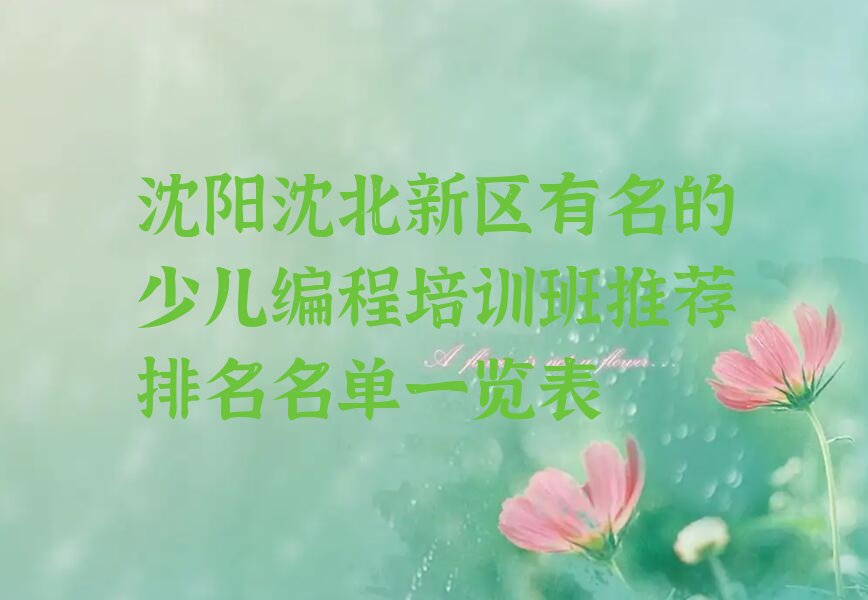 沈阳少儿编程培训