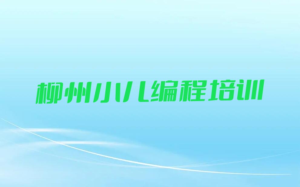 柳州柳南区小儿编程培训学校