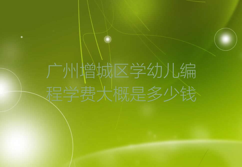 广州增城区荔湖街道幼儿编程培训学校