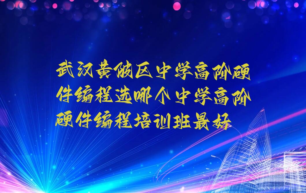十大武汉黄陂区中学高阶硬件编程选哪个中学高阶硬件编程培训班最好排行榜