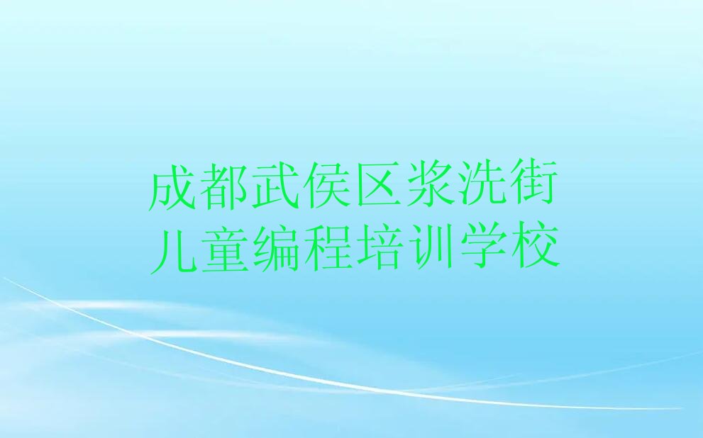 成都武侯区浆洗街儿童编程培训学校