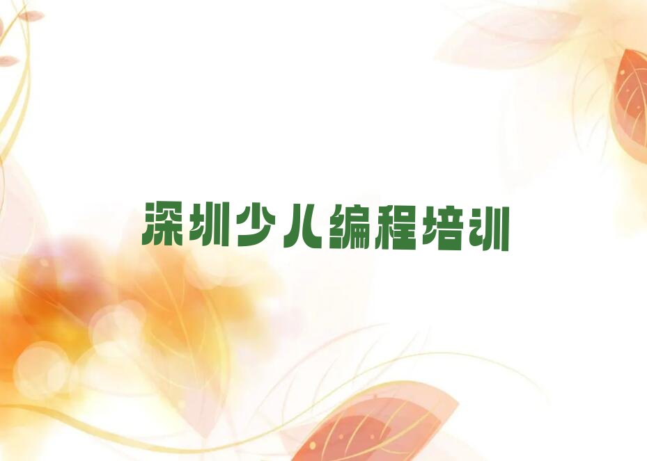 深圳盐田区少儿编程培训