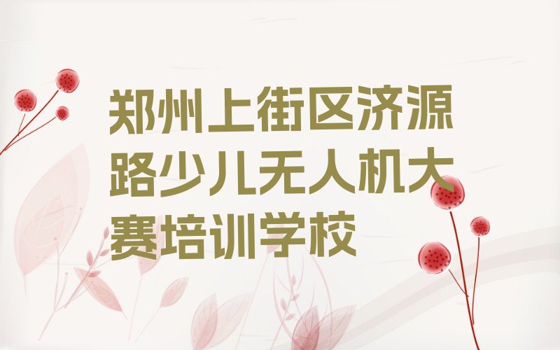 郑州上街区济源路少儿无人机大赛培训学校
