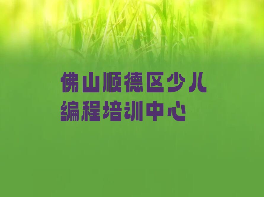 佛山顺德区少儿编程培训中心