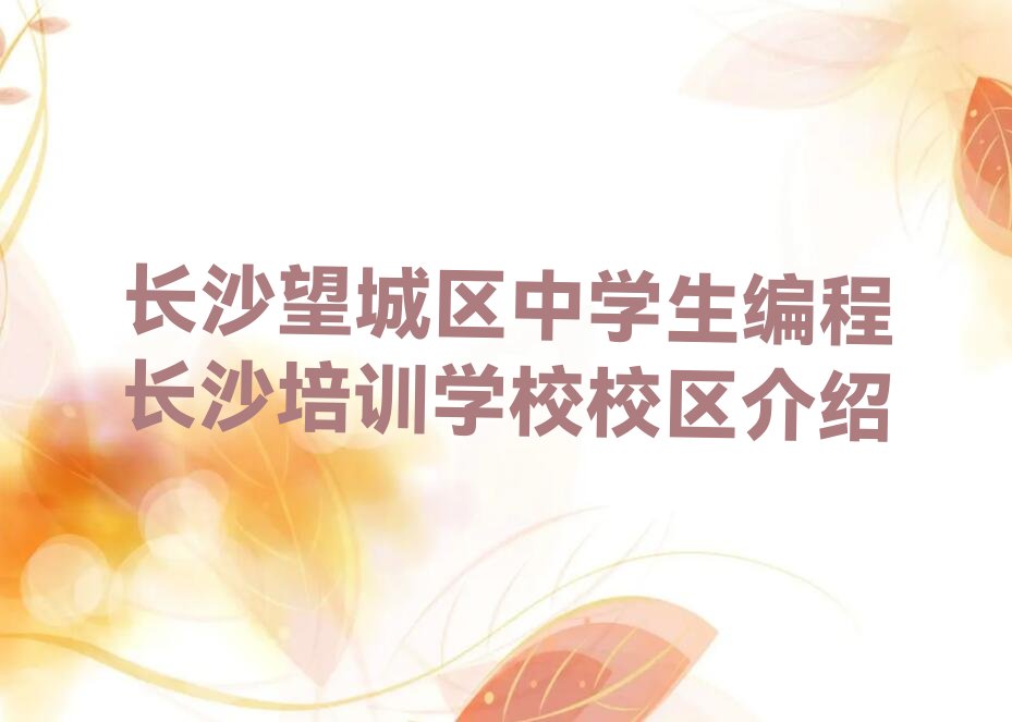 长沙望城区少儿编程培训学校