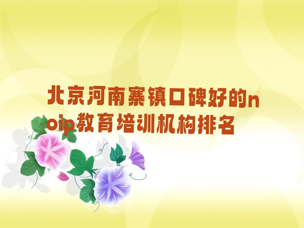 十大北京河南寨镇口碑好的noip教育培训机构排名排行榜