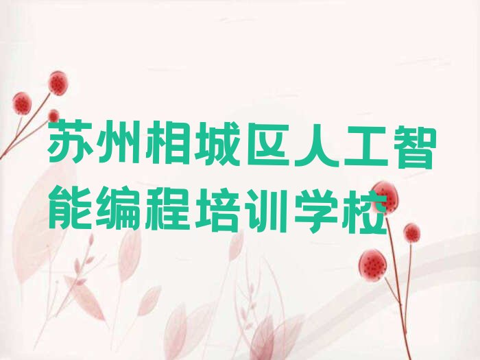 苏州相城区人工智能编程培训学校