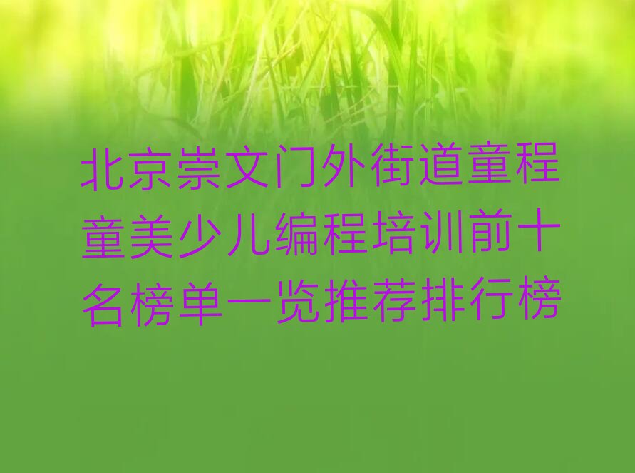 北京少儿编程培训