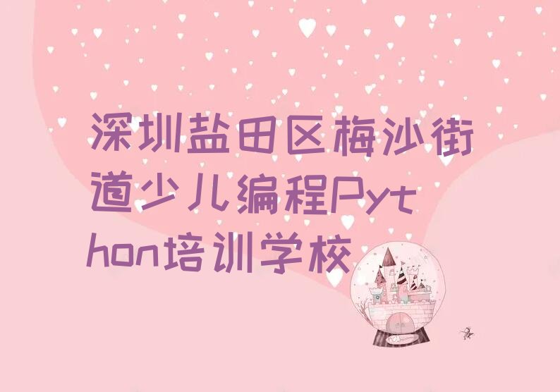 深圳盐田区梅沙街道少儿编程Python培训学校
