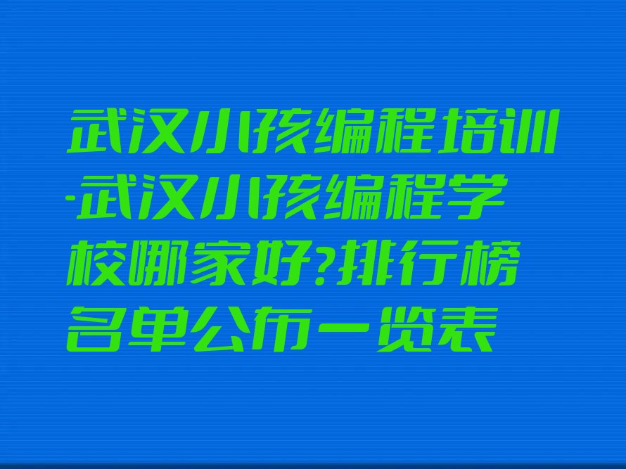 武汉江汉区武汉中央商务区管理委员会小孩编程培训学校