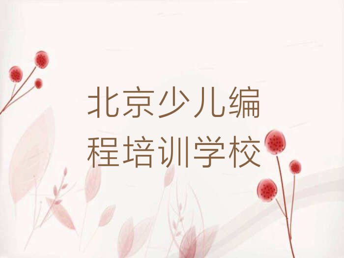 北京少儿编程培训学校