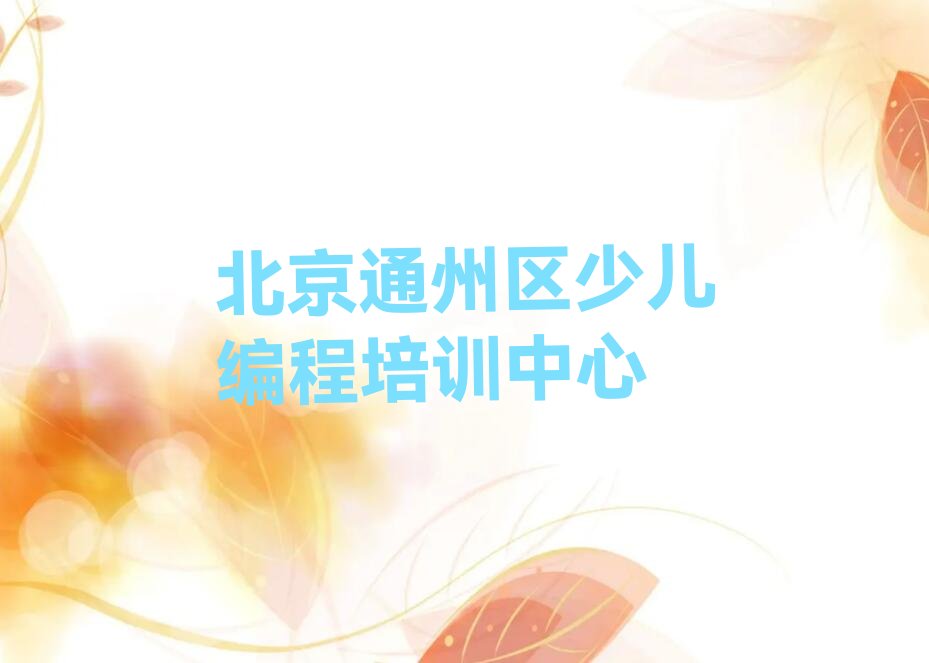 北京通州区少儿编程培训中心