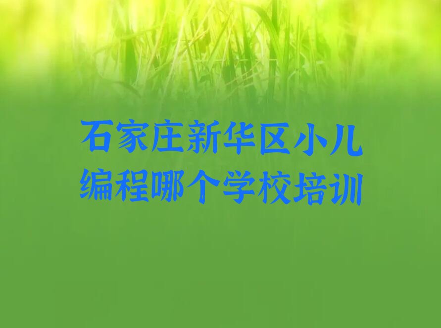 十大石家庄新华区小儿编程哪个学校培训排行榜
