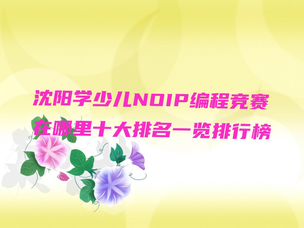 沈阳少儿NOIP编程竞赛培训学校