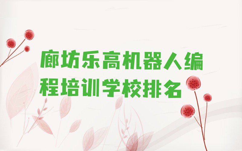 廊坊安次区少儿编程培训中心