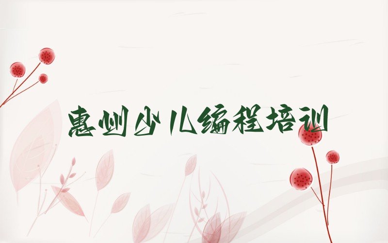 惠州少儿编程培训中心