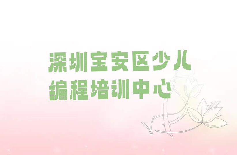 深圳宝安区少儿编程培训中心