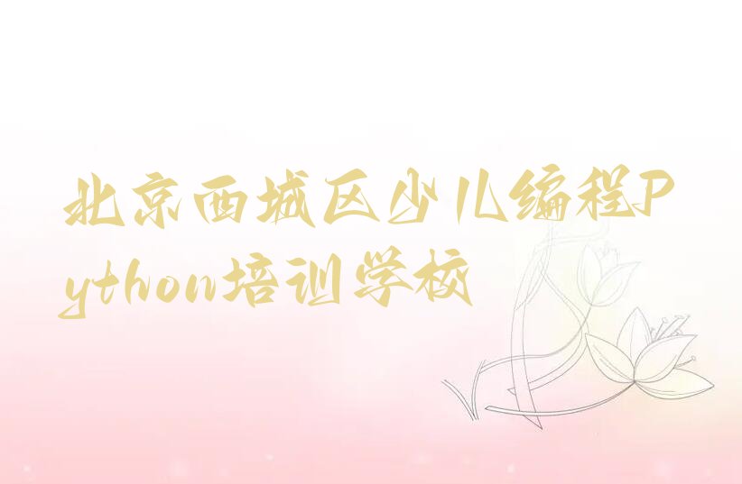 北京西城区少儿编程Python培训学校