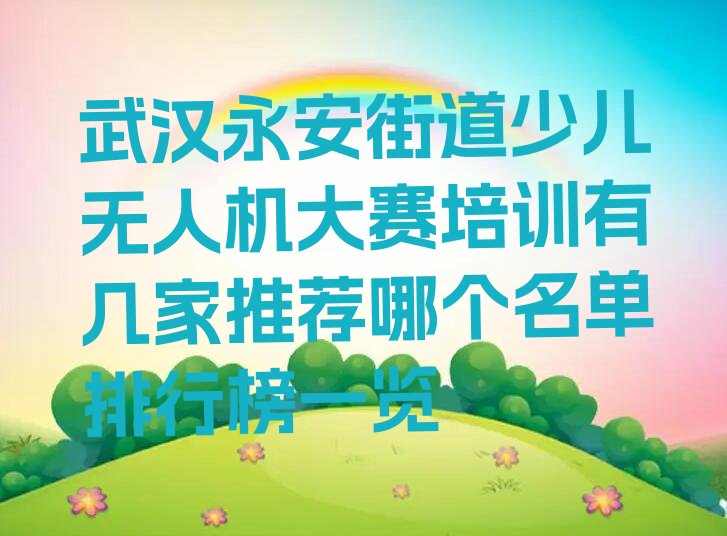 十大武汉永安街道少儿无人机大赛培训有几家推荐哪个名单排行榜一览排行榜
