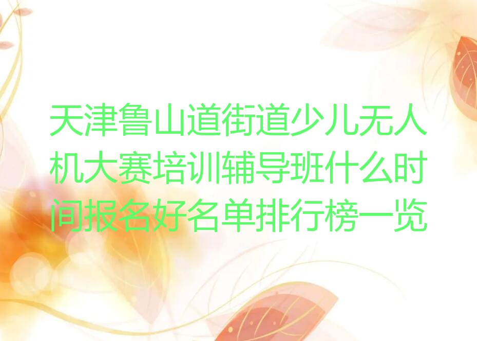 天津少儿无人机大赛培训学校