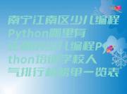 南宁江南区少儿编程Python哪里有正规的少儿编程Python培训学校人气排行榜榜单一览表