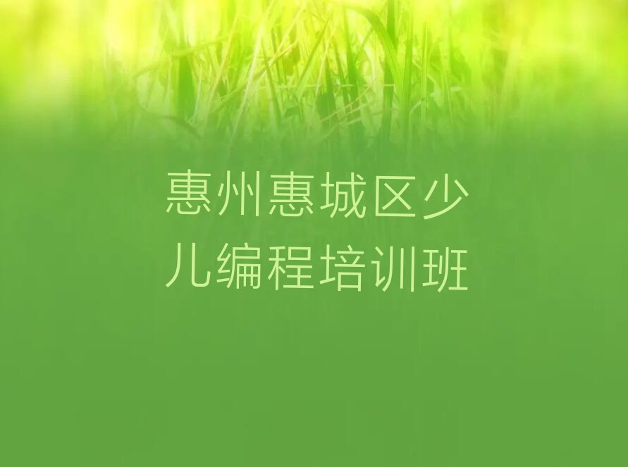 惠州惠城区少儿编程培训班