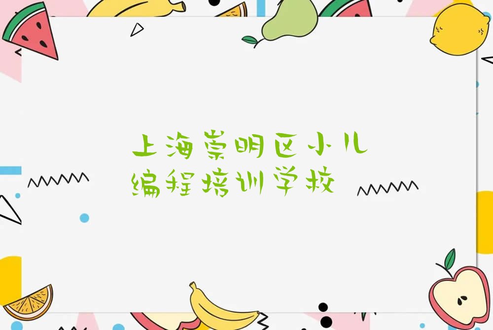 上海崇明区小儿编程培训学校
