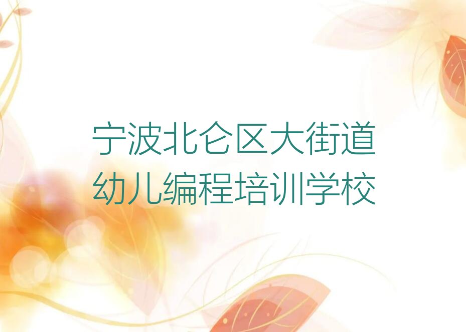 宁波北仑区大街道幼儿编程培训学校