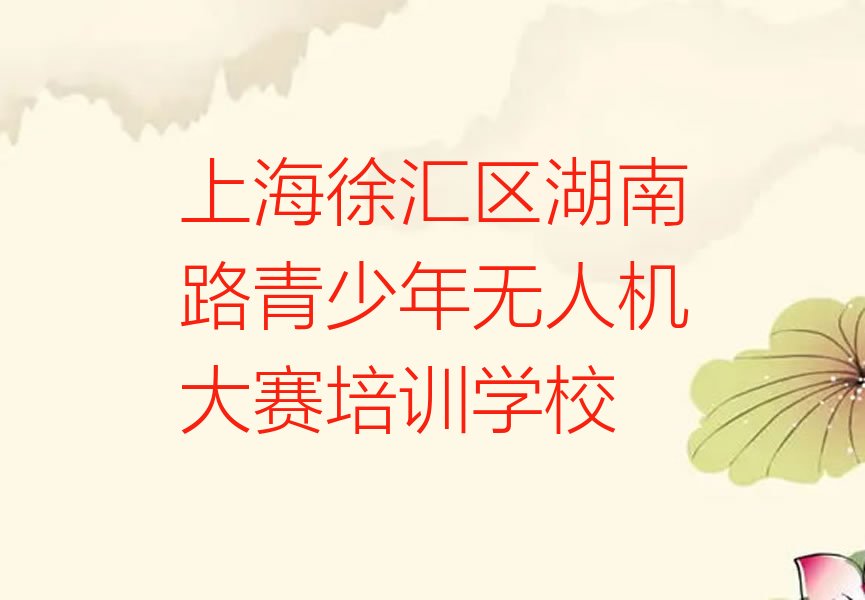 上海徐汇区湖南路青少年无人机大赛培训学校