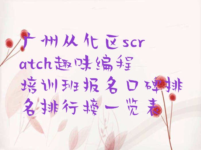 广州从化区温泉镇scratch趣味编程培训学校