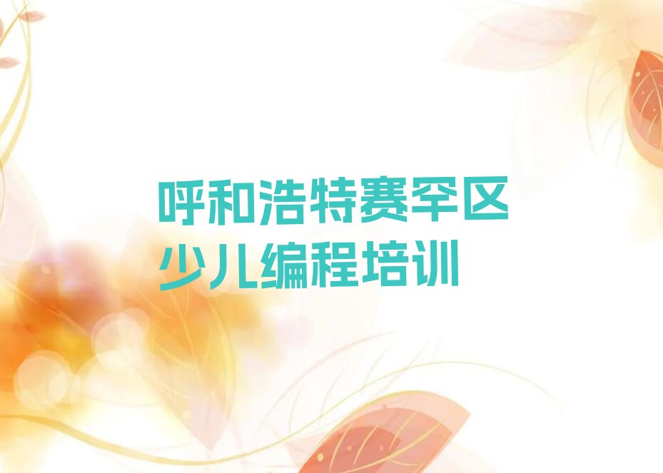 呼和浩特赛罕区少儿编程培训