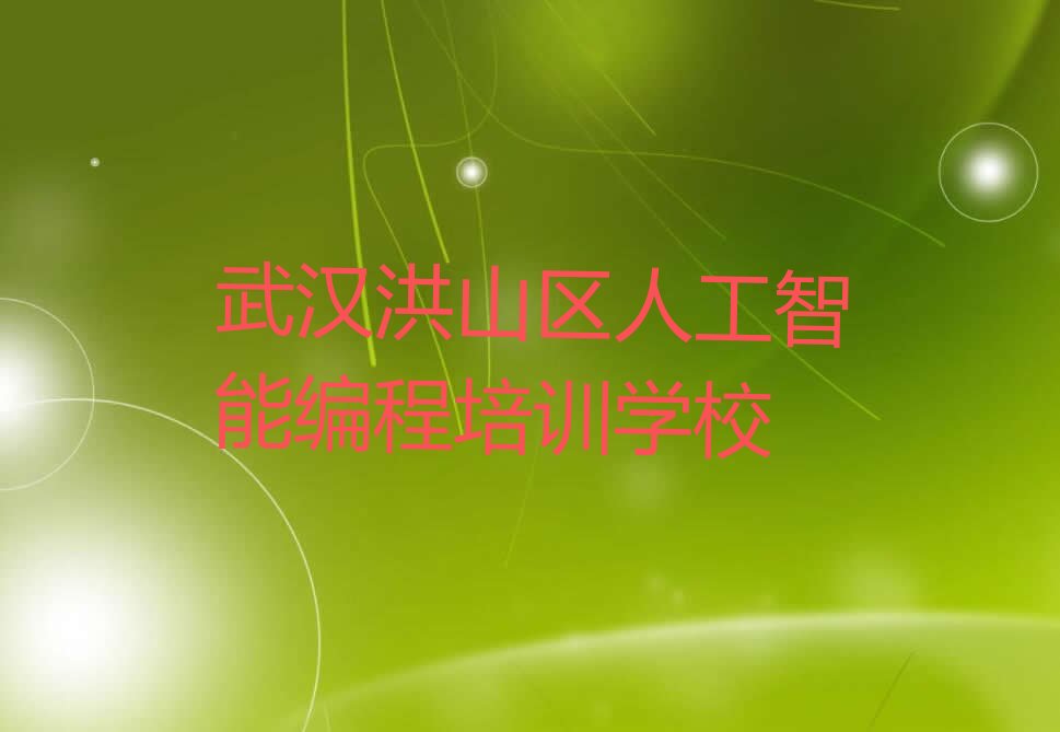 十大武汉洪山区学人工智能编程学校排行榜