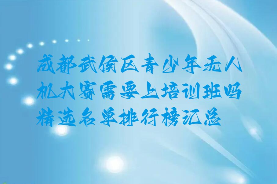 成都武侯区红牌楼街道青少年无人机大赛培训学校