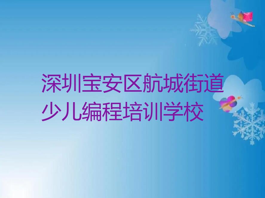 深圳宝安区航城街道少儿编程培训学校