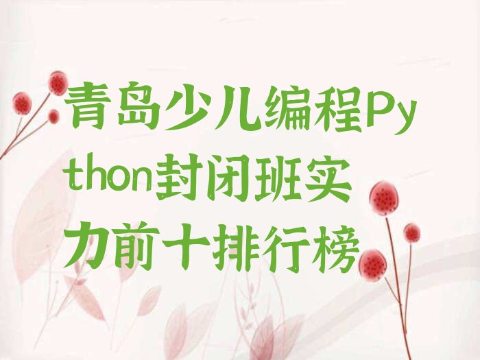 青岛市南区八大峡街道少儿编程Python培训学校