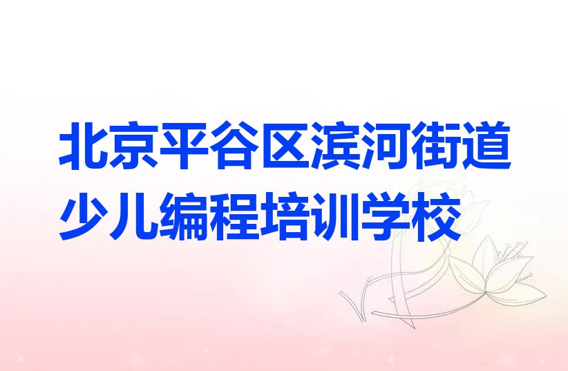北京平谷区滨河街道少儿编程培训学校