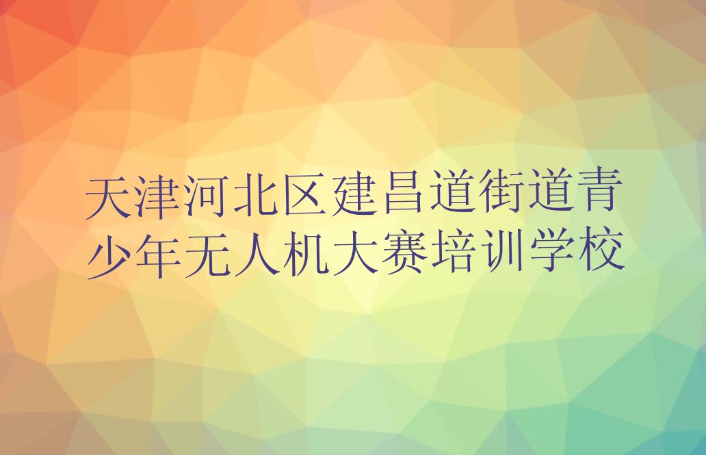 天津河北区建昌道街道青少年无人机大赛培训学校