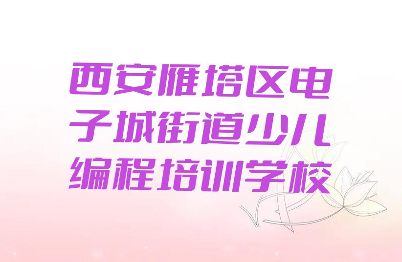 西安雁塔区电子城街道少儿编程培训学校
