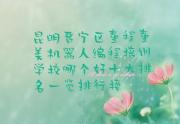 昆明晋宁区童程童美机器人编程培训学校哪个好十大排名一览排行榜