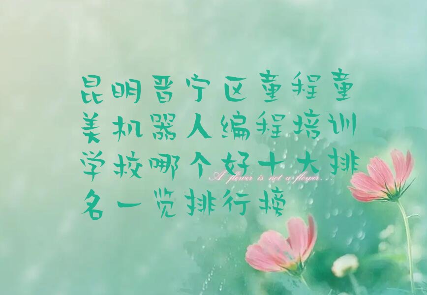 十大昆明晋宁区童程童美机器人编程培训学校哪个好十大排名一览排行榜排行榜