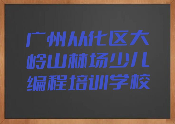 广州从化区大岭山林场少儿编程培训学校