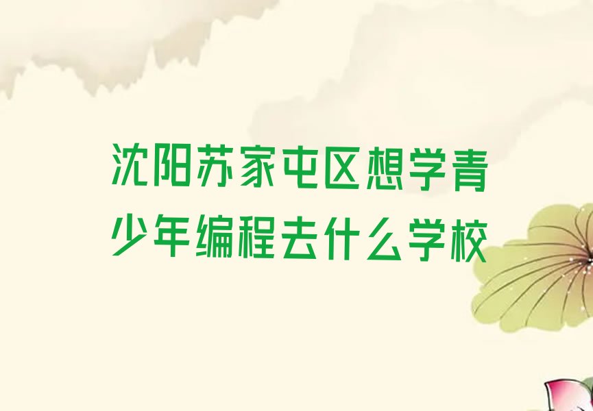 沈阳青少年编程培训学校
